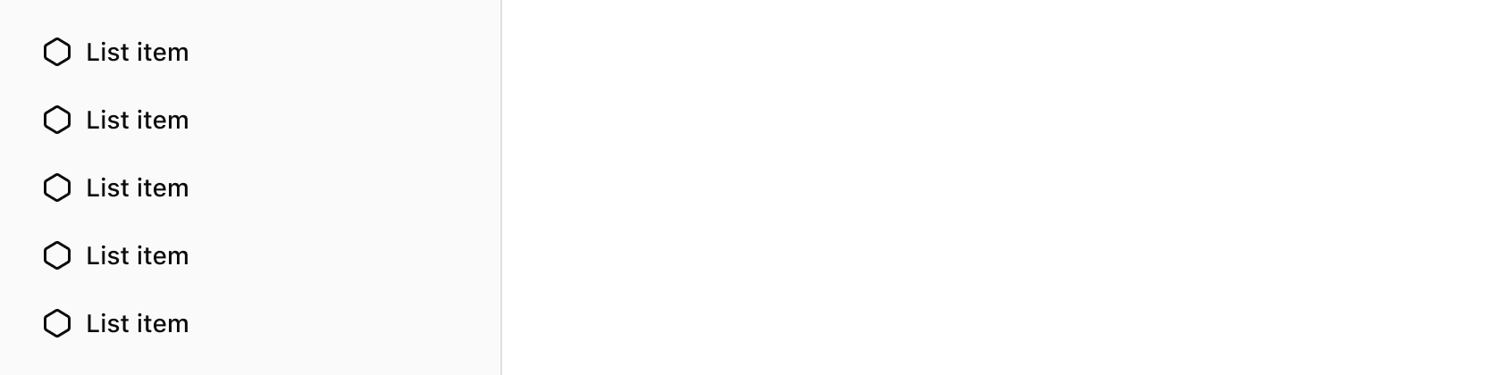 App Side Nav section without a title