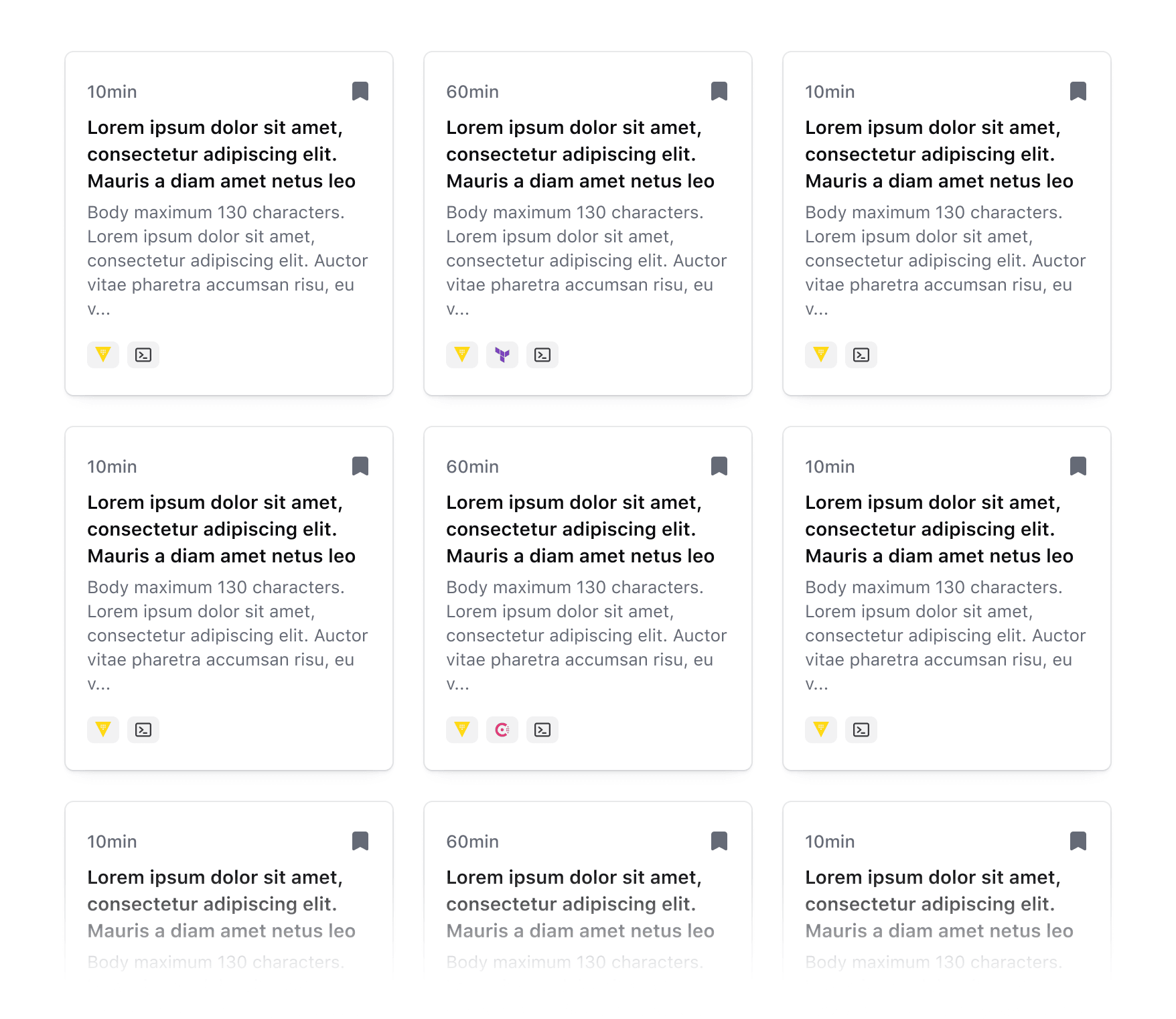 Data set implemented using a grid of multiple HDS Card components 